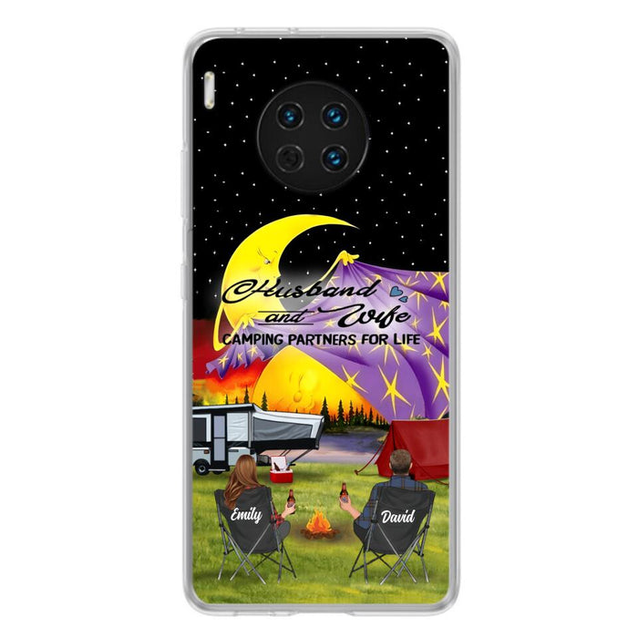 Personalized Camping Phone Case - Couple/Parents With Up to 3 Kids And 4 Pets - Gift Idea For Camping Lover - Case For Xiaomi, Oppo And Huawei
