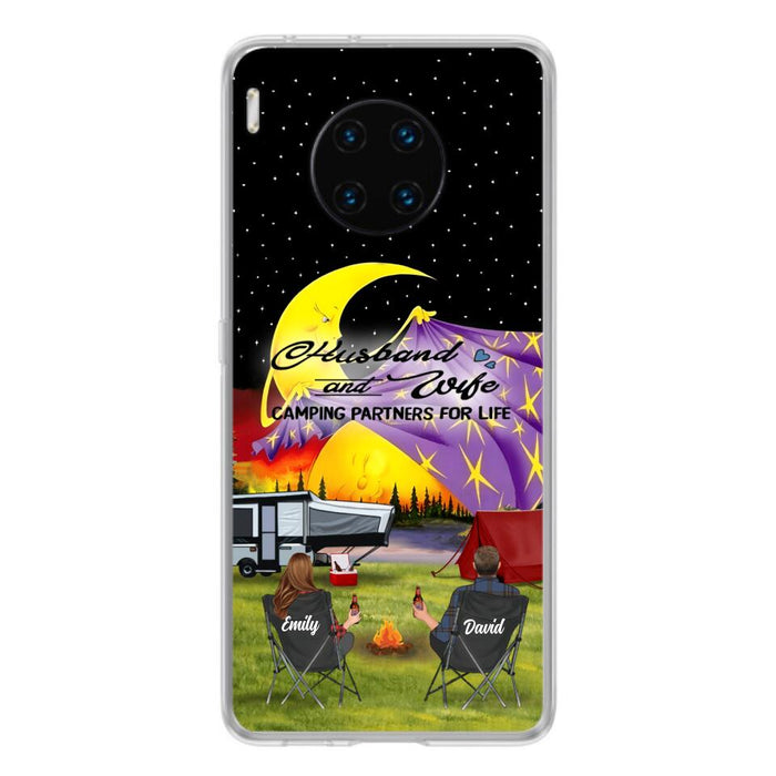 Personalized Camping Phone Case - Couple/Parents With Up to 3 Kids And 4 Pets - Gift Idea For Camping Lover - Case For Xiaomi, Oppo And Huawei