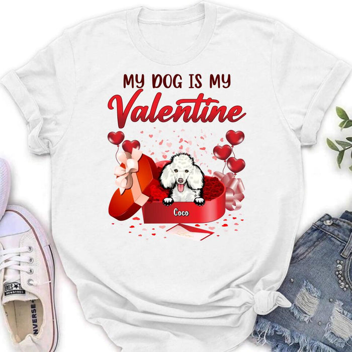Personalized Pet T-Shirt/Long Sleeve/Sweatshirt/Hoodie - Valentine's Day Gift Idea For Dog/Cat Lover - Up to 4 Pets - My Dogs Are My Valentine