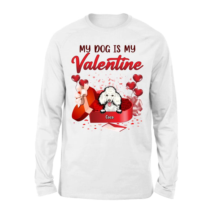 Personalized Pet T-Shirt/Long Sleeve/Sweatshirt/Hoodie - Valentine's Day Gift Idea For Dog/Cat Lover - Up to 4 Pets - My Dogs Are My Valentine
