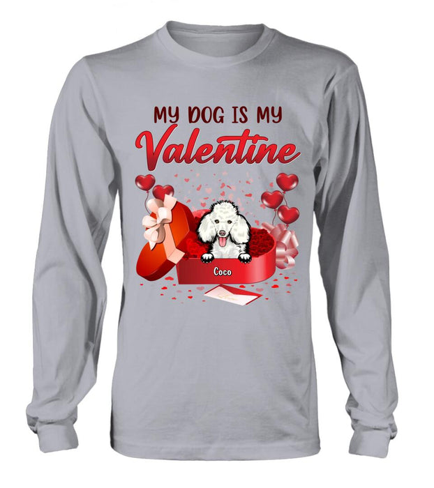 Personalized Pet T-Shirt/Long Sleeve/Sweatshirt/Hoodie - Valentine's Day Gift Idea For Dog/Cat Lover - Up to 4 Pets - My Dogs Are My Valentine