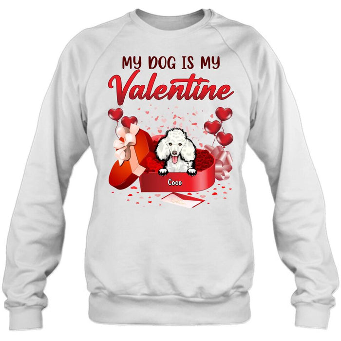 Personalized Pet T-Shirt/Long Sleeve/Sweatshirt/Hoodie - Valentine's Day Gift Idea For Dog/Cat Lover - Up to 4 Pets - My Dogs Are My Valentine