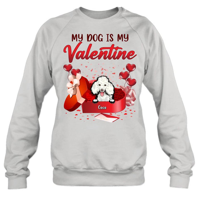 Personalized Pet T-Shirt/Long Sleeve/Sweatshirt/Hoodie - Valentine's Day Gift Idea For Dog/Cat Lover - Up to 4 Pets - My Dogs Are My Valentine