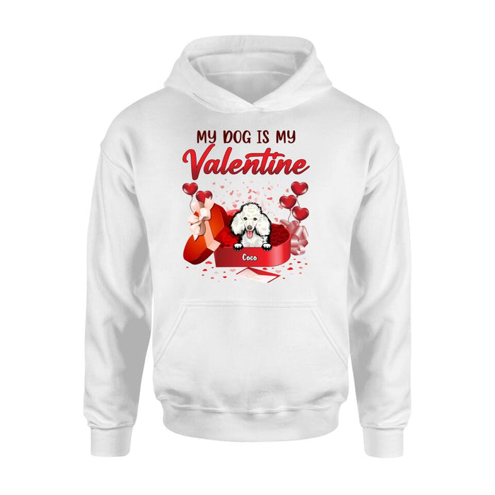 Personalized Pet T-Shirt/Long Sleeve/Sweatshirt/Hoodie - Valentine's Day Gift Idea For Dog/Cat Lover - Up to 4 Pets - My Dogs Are My Valentine