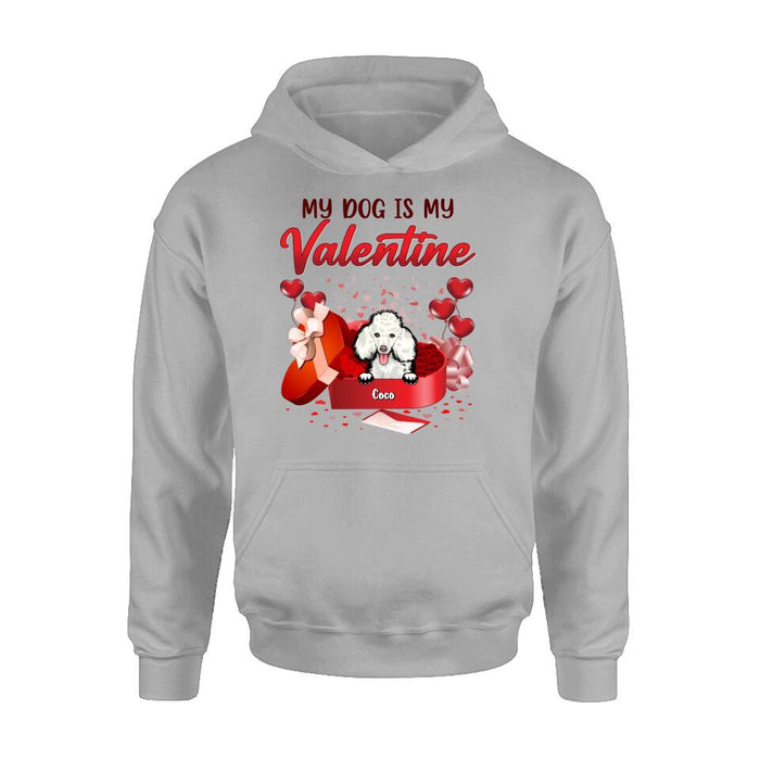 Personalized Pet T-Shirt/Long Sleeve/Sweatshirt/Hoodie - Valentine's Day Gift Idea For Dog/Cat Lover - Up to 4 Pets - My Dogs Are My Valentine