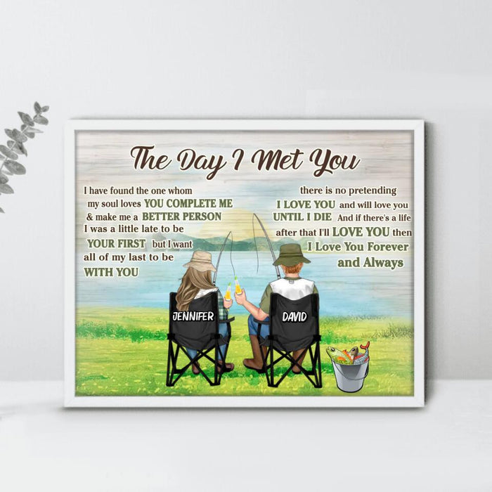 Personalized Fishing Couple Horizontal Poster - Gift Idea For Couple/Fishing Lovers - The Day I Met You