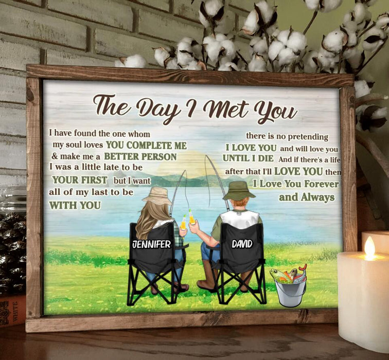 Personalized Fishing Couple Horizontal Poster - Gift Idea For Couple/Fishing Lovers - The Day I Met You
