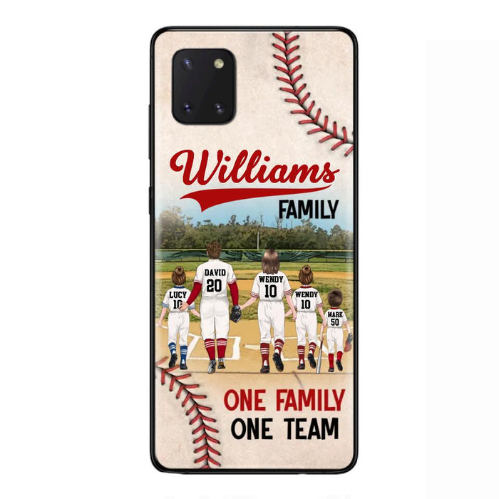 Personalized Baseball Family Phone Case - Up to 3 Children - Valentine's Day/Birthday/Anniversary Gift For Husband & Wife - One Family One Team - Case for iPhone/Samsung