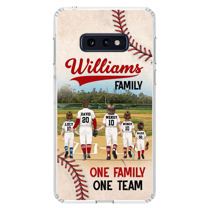 Personalized Baseball Family Phone Case - Up to 3 Children - Valentine's Day/Birthday/Anniversary Gift For Husband & Wife - One Family One Team - Case for iPhone/Samsung