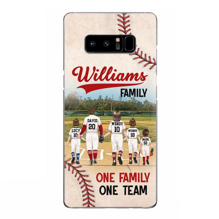 Personalized Baseball Family Phone Case - Up to 3 Children - Valentine's Day/Birthday/Anniversary Gift For Husband & Wife - One Family One Team - Case for iPhone/Samsung