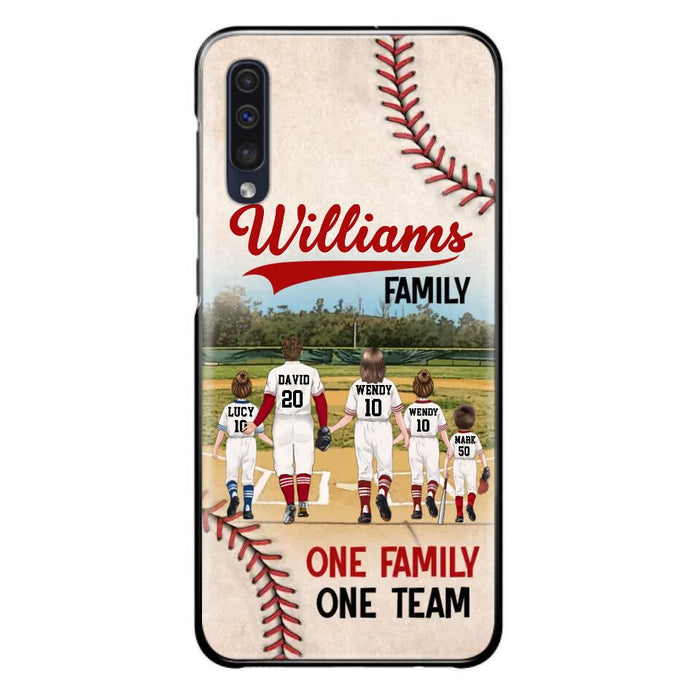 Personalized Baseball Family Phone Case - Up to 3 Children - Valentine's Day/Birthday/Anniversary Gift For Husband & Wife - One Family One Team - Case for iPhone/Samsung