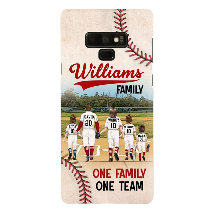 Personalized Baseball Family Phone Case - Up to 3 Children - Valentine's Day/Birthday/Anniversary Gift For Husband & Wife - One Family One Team - Case for iPhone/Samsung