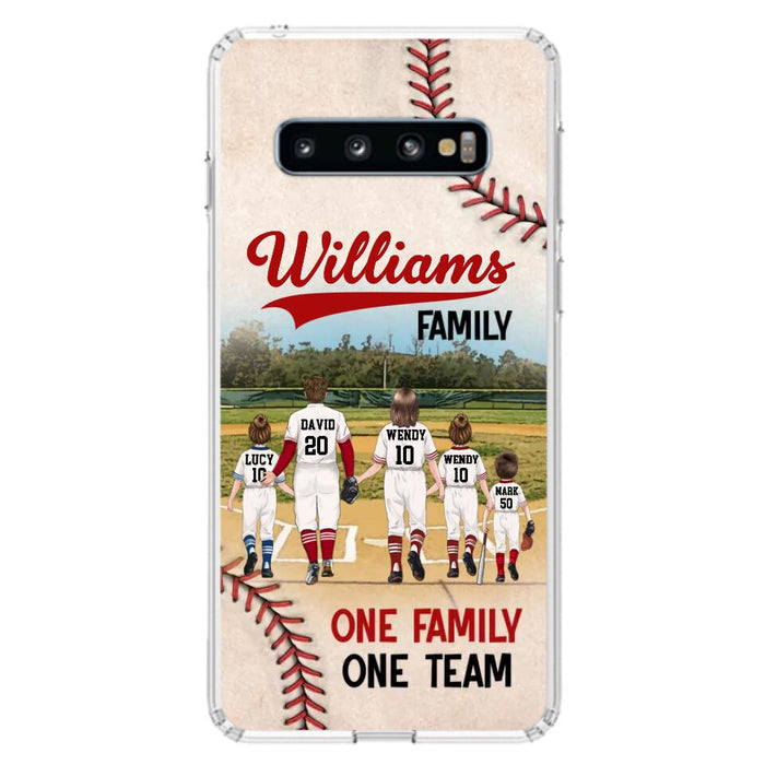Personalized Baseball Family Phone Case - Up to 3 Children - Valentine's Day/Birthday/Anniversary Gift For Husband & Wife - One Family One Team - Case for iPhone/Samsung