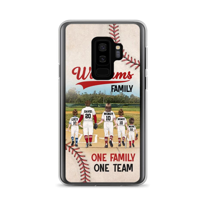 Personalized Baseball Family Phone Case - Up to 3 Children - Valentine's Day/Birthday/Anniversary Gift For Husband & Wife - One Family One Team - Case for iPhone/Samsung