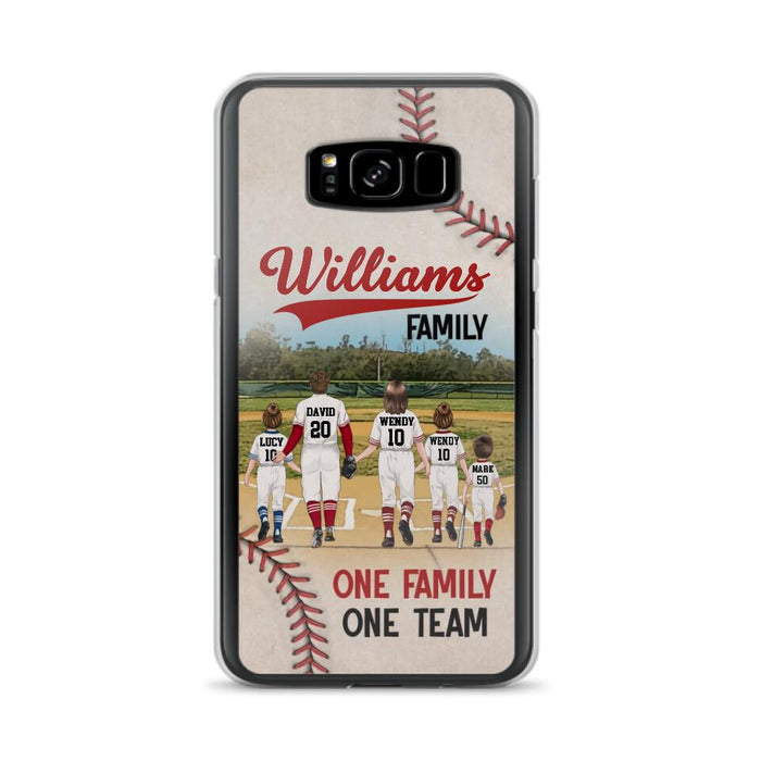 Personalized Baseball Family Phone Case - Up to 3 Children - Valentine's Day/Birthday/Anniversary Gift For Husband & Wife - One Family One Team - Case for iPhone/Samsung