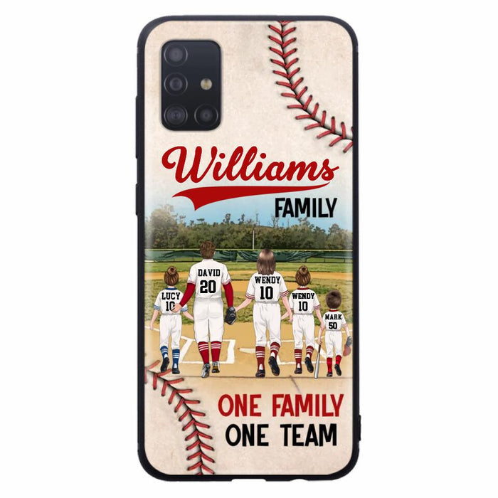 Personalized Baseball Family Phone Case - Up to 3 Children - Valentine's Day/Birthday/Anniversary Gift For Husband & Wife - One Family One Team - Case for iPhone/Samsung