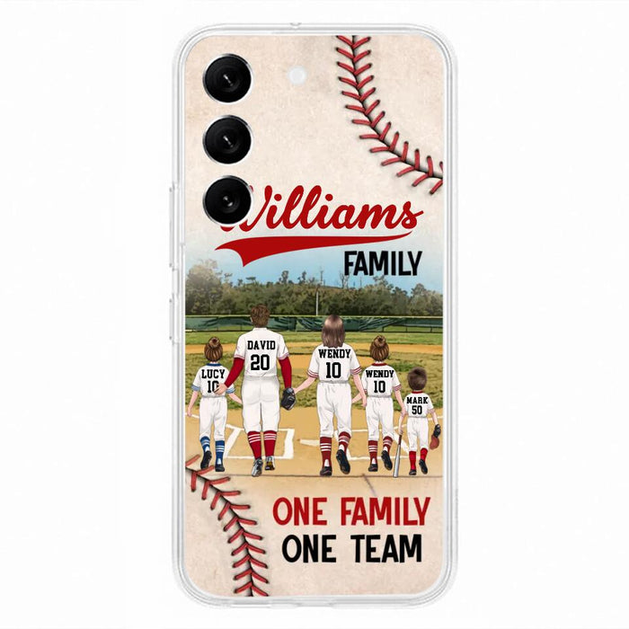 Personalized Baseball Family Phone Case - Up to 3 Children - Valentine's Day/Birthday/Anniversary Gift For Husband & Wife - One Family One Team - Case for iPhone/Samsung