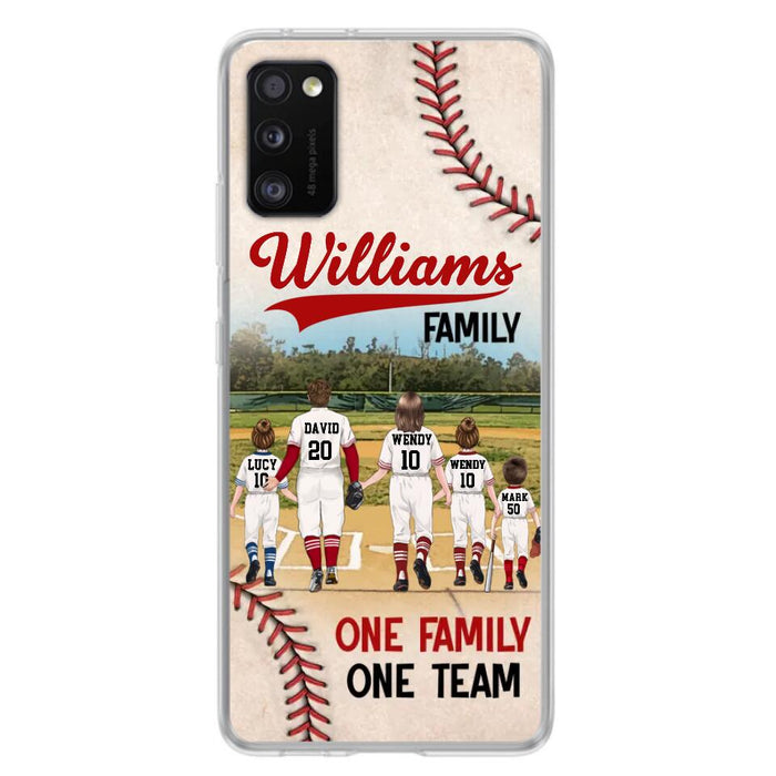 Personalized Baseball Family Phone Case - Up to 3 Children - Valentine's Day/Birthday/Anniversary Gift For Husband & Wife - One Family One Team - Case for iPhone/Samsung