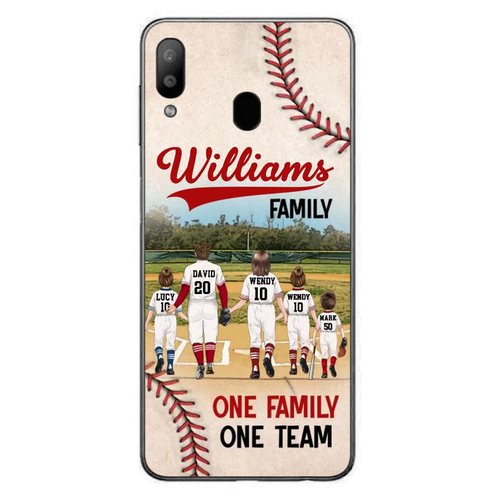 Personalized Baseball Family Phone Case - Up to 3 Children - Valentine's Day/Birthday/Anniversary Gift For Husband & Wife - One Family One Team - Case for iPhone/Samsung