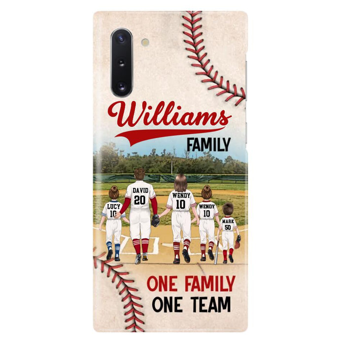 Personalized Baseball Family Phone Case - Up to 3 Children - Valentine's Day/Birthday/Anniversary Gift For Husband & Wife - One Family One Team - Case for iPhone/Samsung