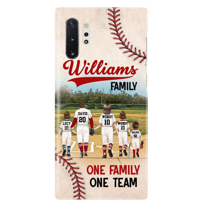 Personalized Baseball Family Phone Case - Up to 3 Children - Valentine's Day/Birthday/Anniversary Gift For Husband & Wife - One Family One Team - Case for iPhone/Samsung