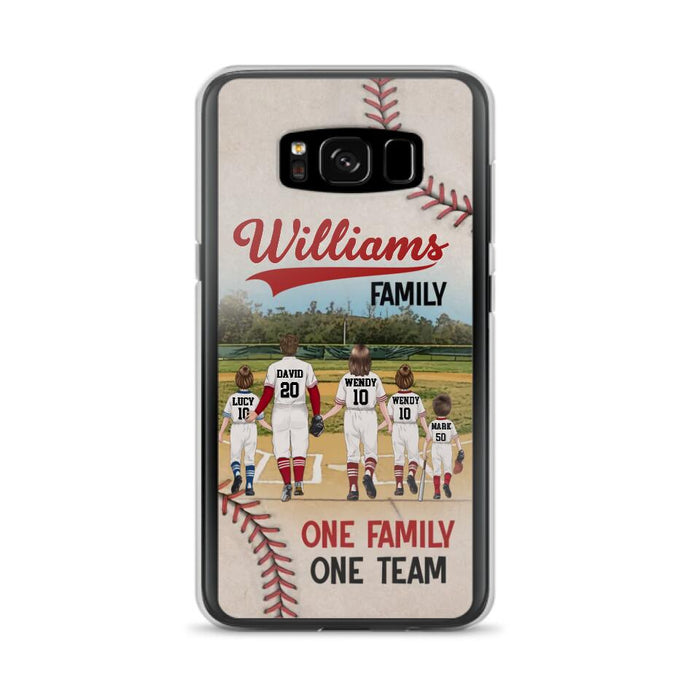 Personalized Baseball Family Phone Case - Up to 3 Children - Valentine's Day/Birthday/Anniversary Gift For Husband & Wife - One Family One Team - Case for iPhone/Samsung