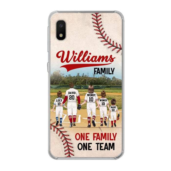 Personalized Baseball Family Phone Case - Up to 3 Children - Valentine's Day/Birthday/Anniversary Gift For Husband & Wife - One Family One Team - Case for iPhone/Samsung