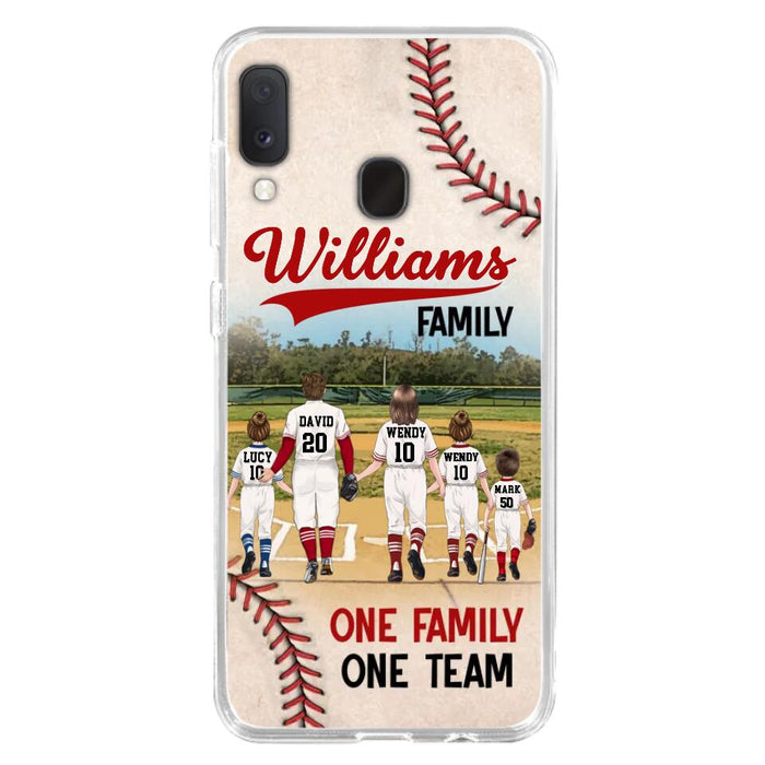 Personalized Baseball Family Phone Case - Up to 3 Children - Valentine's Day/Birthday/Anniversary Gift For Husband & Wife - One Family One Team - Case for iPhone/Samsung