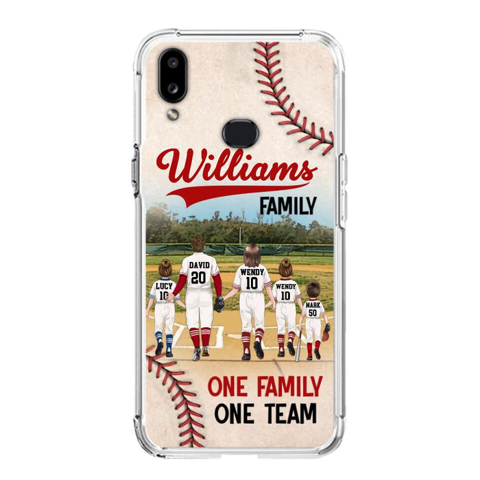 Personalized Baseball Family Phone Case - Up to 3 Children - Valentine's Day/Birthday/Anniversary Gift For Husband & Wife - One Family One Team - Case for iPhone/Samsung