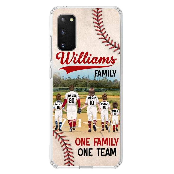 Personalized Baseball Family Phone Case - Up to 3 Children - Valentine's Day/Birthday/Anniversary Gift For Husband & Wife - One Family One Team - Case for iPhone/Samsung