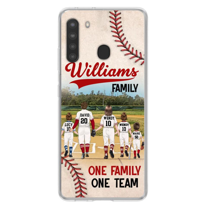Personalized Baseball Family Phone Case - Up to 3 Children - Valentine's Day/Birthday/Anniversary Gift For Husband & Wife - One Family One Team - Case for iPhone/Samsung