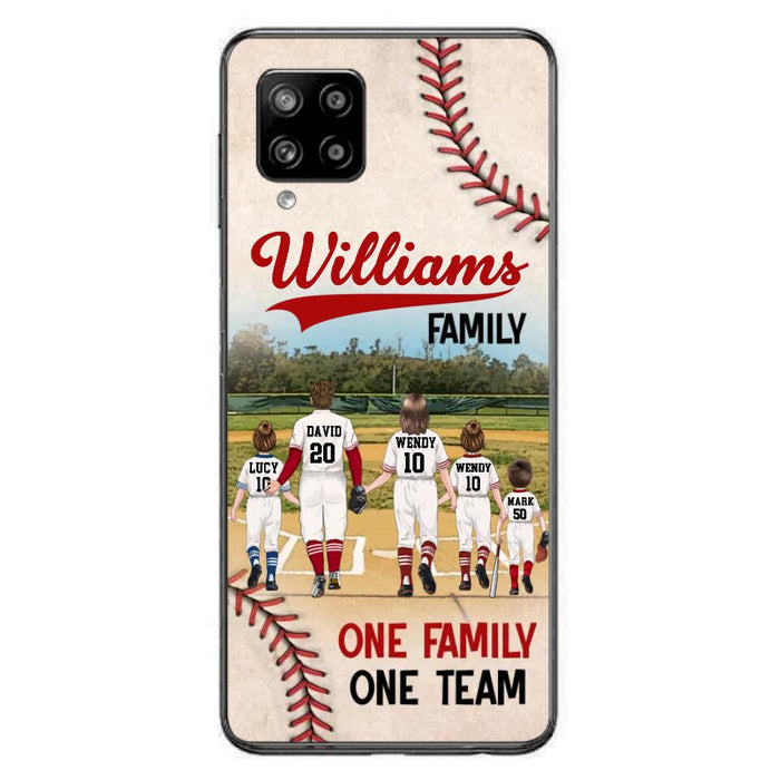 Personalized Baseball Family Phone Case - Up to 3 Children - Valentine's Day/Birthday/Anniversary Gift For Husband & Wife - One Family One Team - Case for iPhone/Samsung