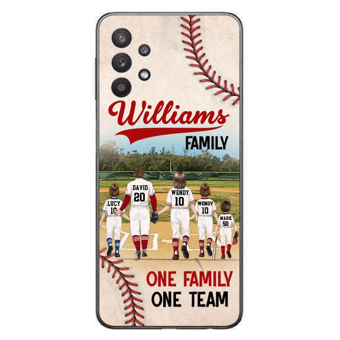 Personalized Baseball Family Phone Case - Up to 3 Children - Valentine's Day/Birthday/Anniversary Gift For Husband & Wife - One Family One Team - Case for iPhone/Samsung