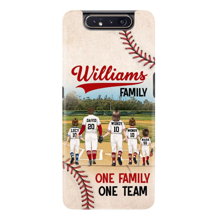 Personalized Baseball Family Phone Case - Up to 3 Children - Valentine's Day/Birthday/Anniversary Gift For Husband & Wife - One Family One Team - Case for iPhone/Samsung