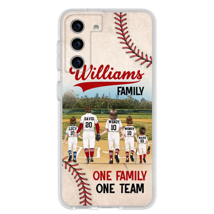 Personalized Baseball Family Phone Case - Up to 3 Children - Valentine's Day/Birthday/Anniversary Gift For Husband & Wife - One Family One Team - Case for iPhone/Samsung
