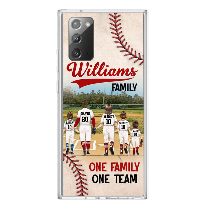 Personalized Baseball Family Phone Case - Up to 3 Children - Valentine's Day/Birthday/Anniversary Gift For Husband & Wife - One Family One Team - Case for iPhone/Samsung