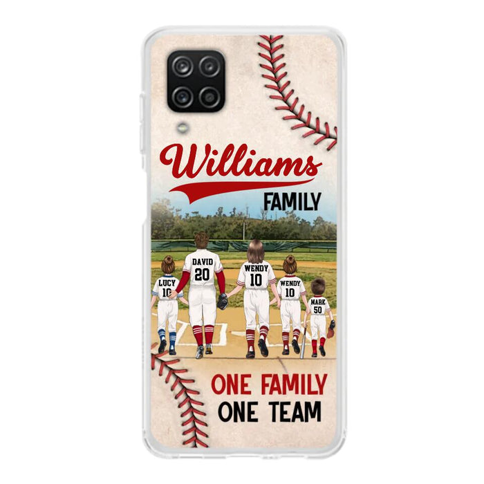 Personalized Baseball Family Phone Case - Up to 3 Children - Valentine's Day/Birthday/Anniversary Gift For Husband & Wife - One Family One Team - Case for iPhone/Samsung
