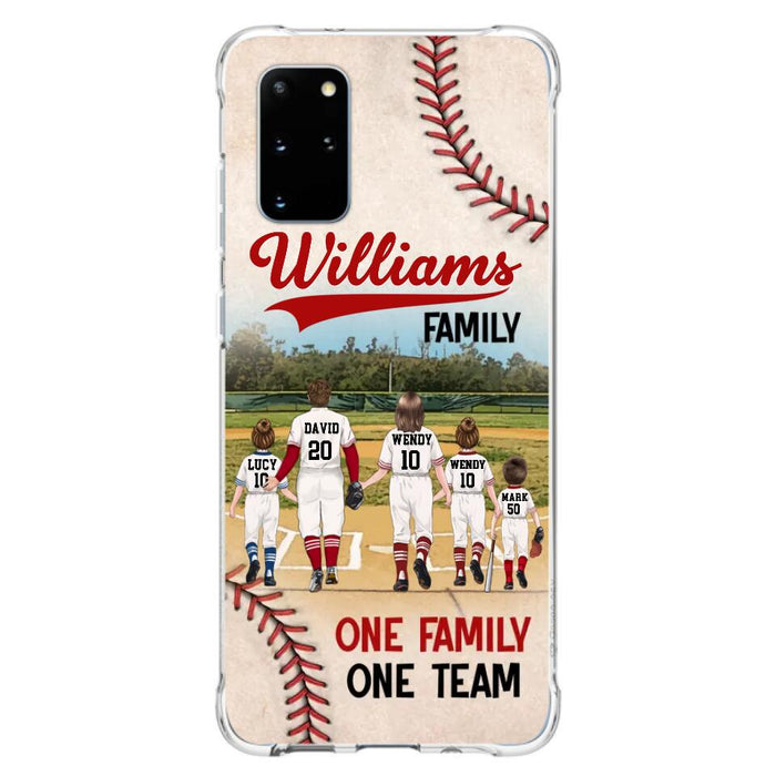 Personalized Baseball Family Phone Case - Up to 3 Children - Valentine's Day/Birthday/Anniversary Gift For Husband & Wife - One Family One Team - Case for iPhone/Samsung