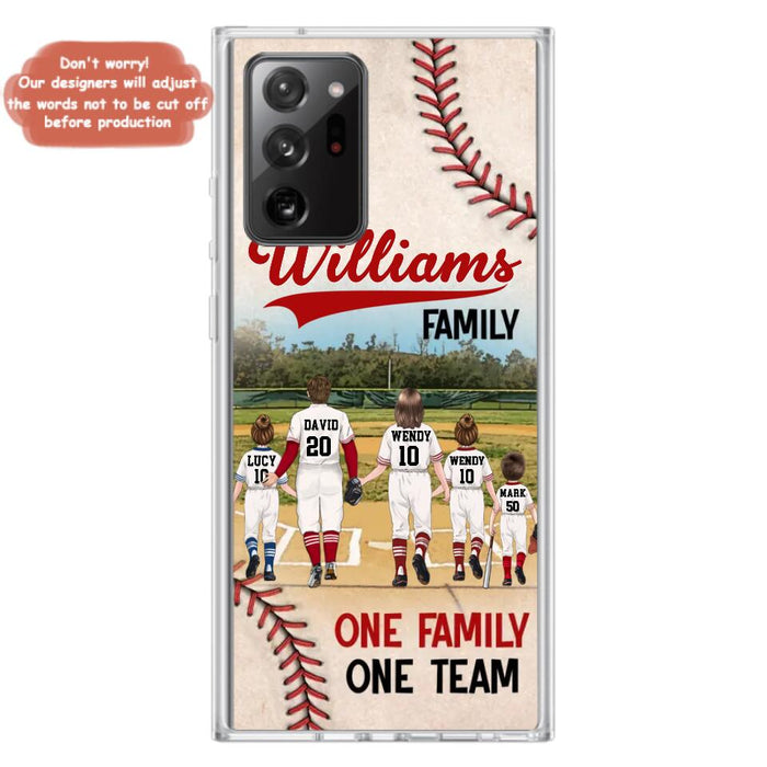 Personalized Baseball Family Phone Case - Up to 3 Children - Valentine's Day/Birthday/Anniversary Gift For Husband & Wife - One Family One Team - Case for iPhone/Samsung