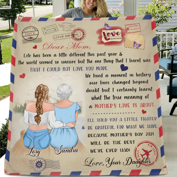 Personalized Mom and Daughter Handwritten Letter Quilt/Fleece Blanket - Mom and Daughter Love Letter Blanket - Best Gift For Mother
