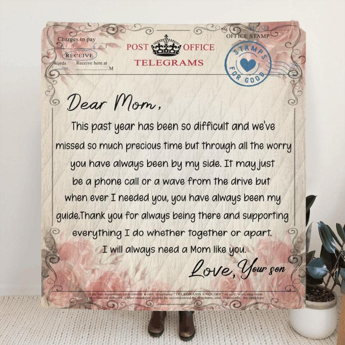 Personalized Love Letter Quilt/Fleece Blanket - Best Gift for Mother's Day