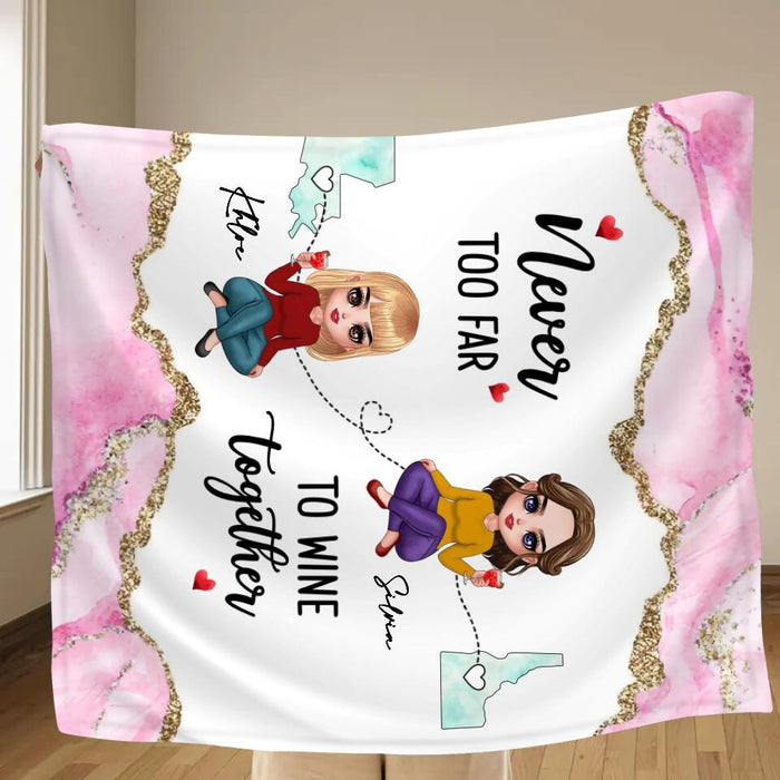 Personalized Long Distance Besties Quilt/Fleece Blanket - Gift For Best Friends