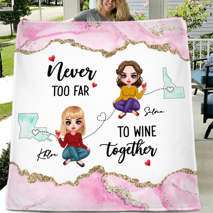 Personalized Long Distance Besties Quilt/Fleece Blanket - Gift For Best Friends