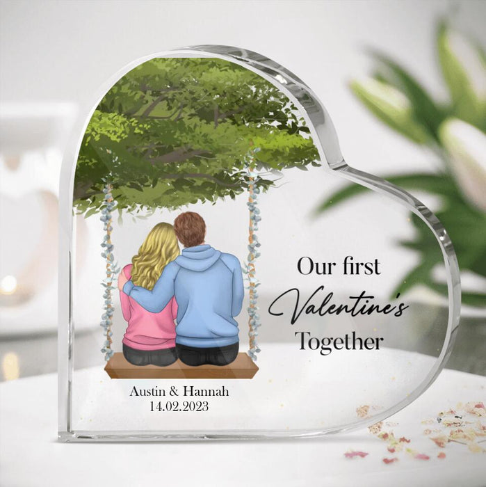 Personalized Couple Acrylic Plaque - Valentine's Day Gift Idea For Couple - Our First Valentine's Together