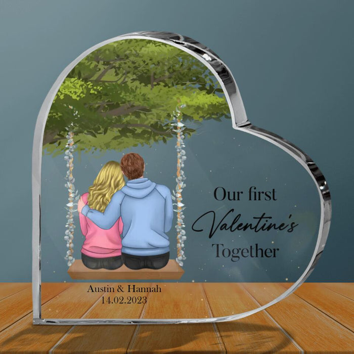 Personalized Couple Acrylic Plaque - Valentine's Day Gift Idea For Couple - Our First Valentine's Together