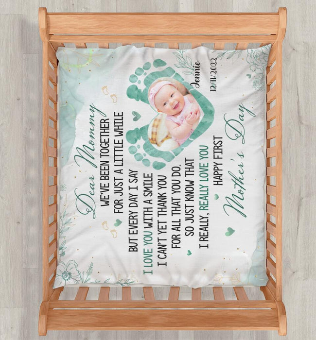 Personalized Baby Photo Fleece Throw Blanket - Mother's Day Gift Idea - Dear Mommy