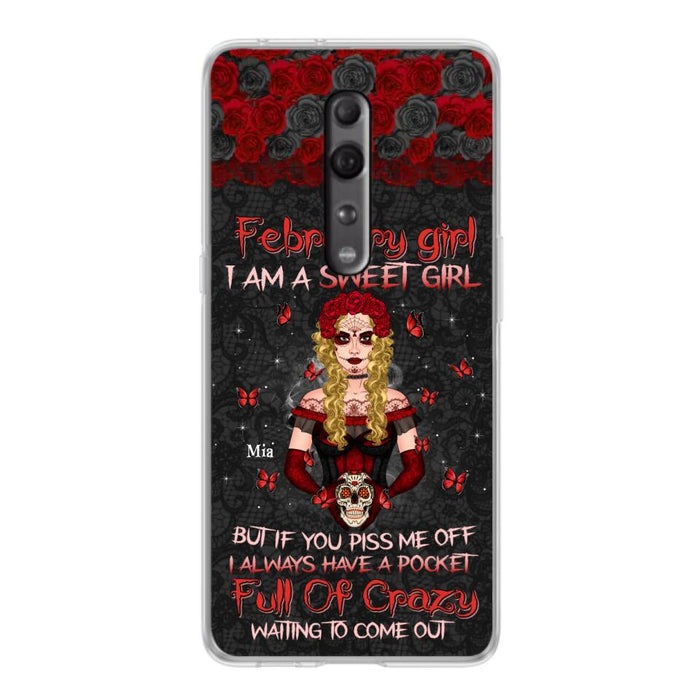 Custom Personalized Skull Girl Phone Case - Birthday Gift Idea For Skull Lover - I Am A Sweet Girl - Case For Xiaomi, Oppo And Huawei