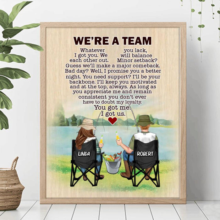 Personalized Fishing Couple Vertical Poster - Gift Idea For Couple/Fishing Lovers - We're A Team