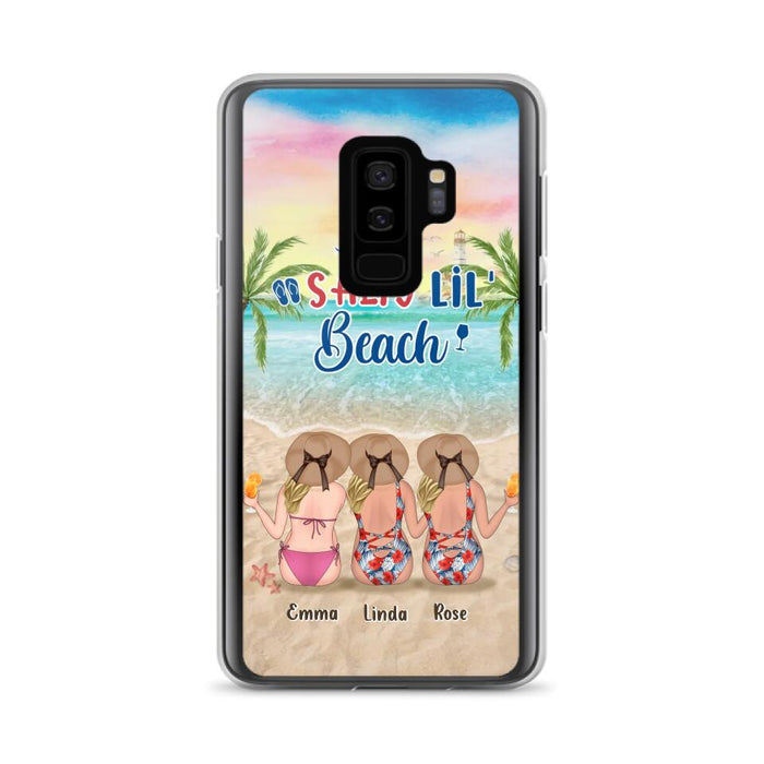 Personalized Beach Girls Phone Case - Up to 3 Girls - Gift Idea For Friends/Sisters - Salty Lil' Beach - Case For iPhone And Samsung