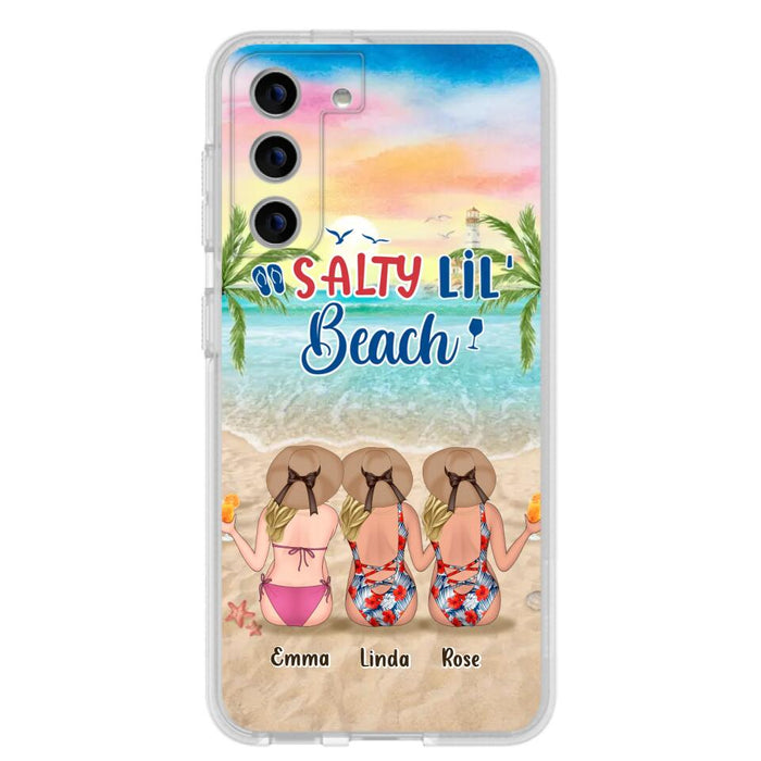 Personalized Beach Girls Phone Case - Up to 3 Girls - Gift Idea For Friends/Sisters - Salty Lil' Beach - Case For iPhone And Samsung